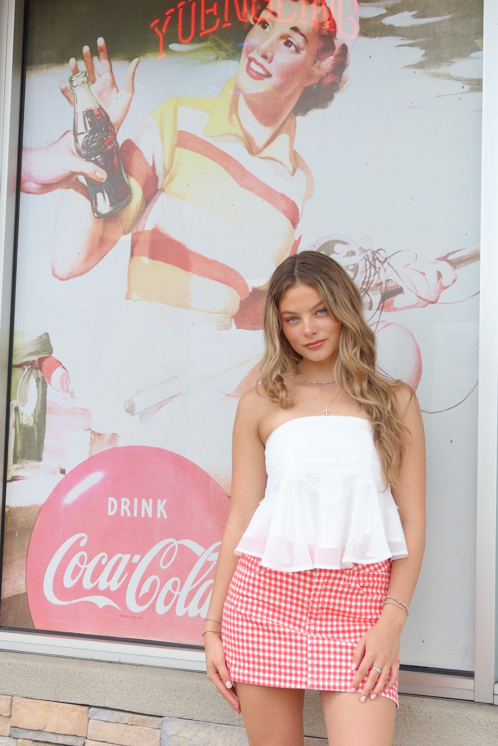 Chic & Elegant White Smocked Lace-Trim Peplum Tube Top - Image 4