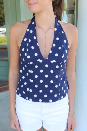The Retro Vibe Polka Dot Halter