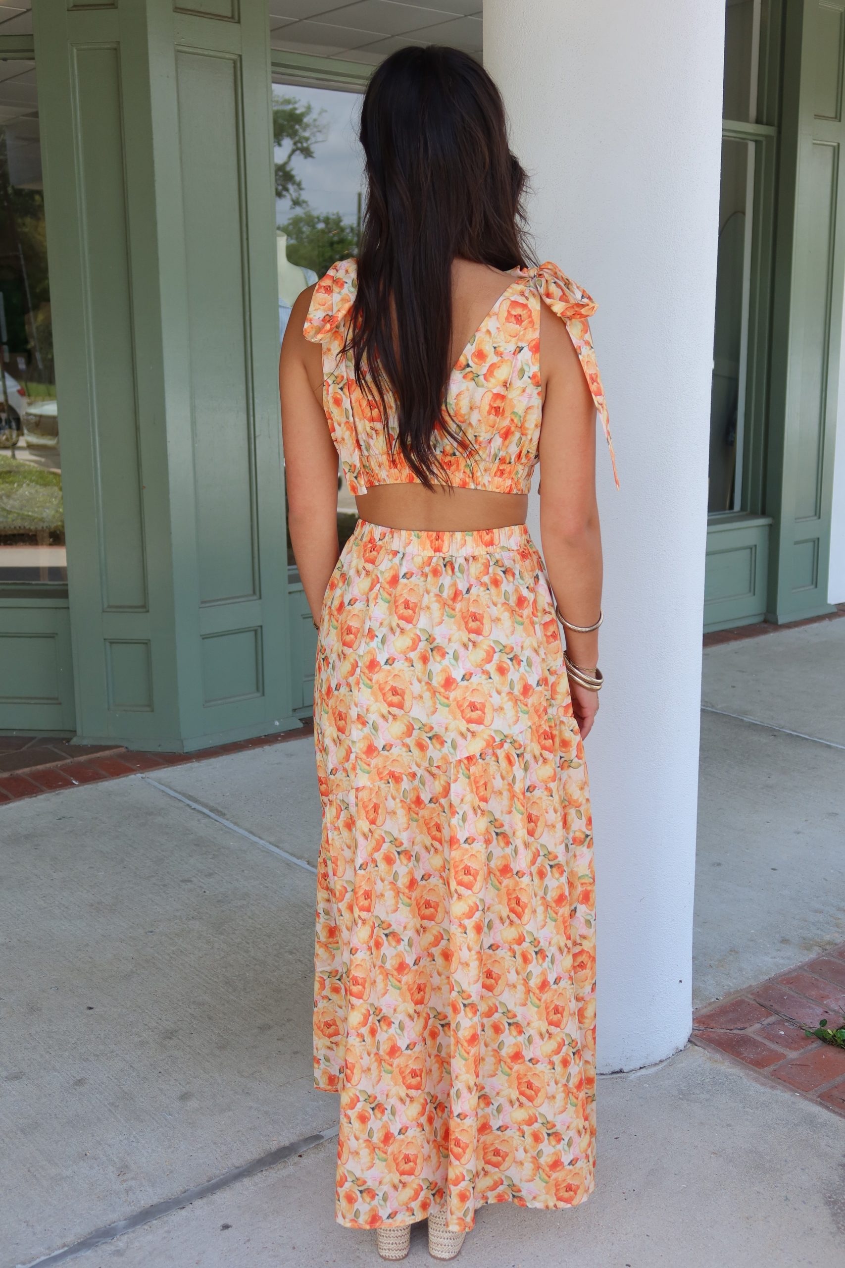 Golden Hour Floral Tiered Maxi Skirt - Image 3