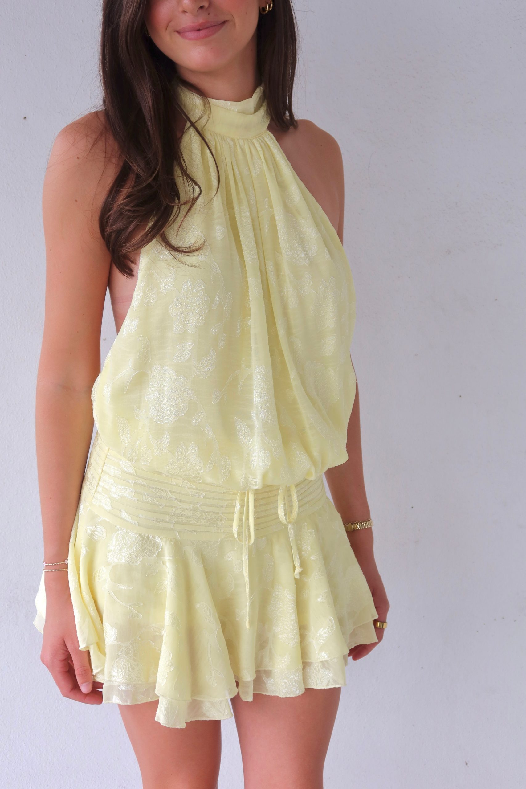 The Buttercream Chiffon Halter Minidress - Image 3