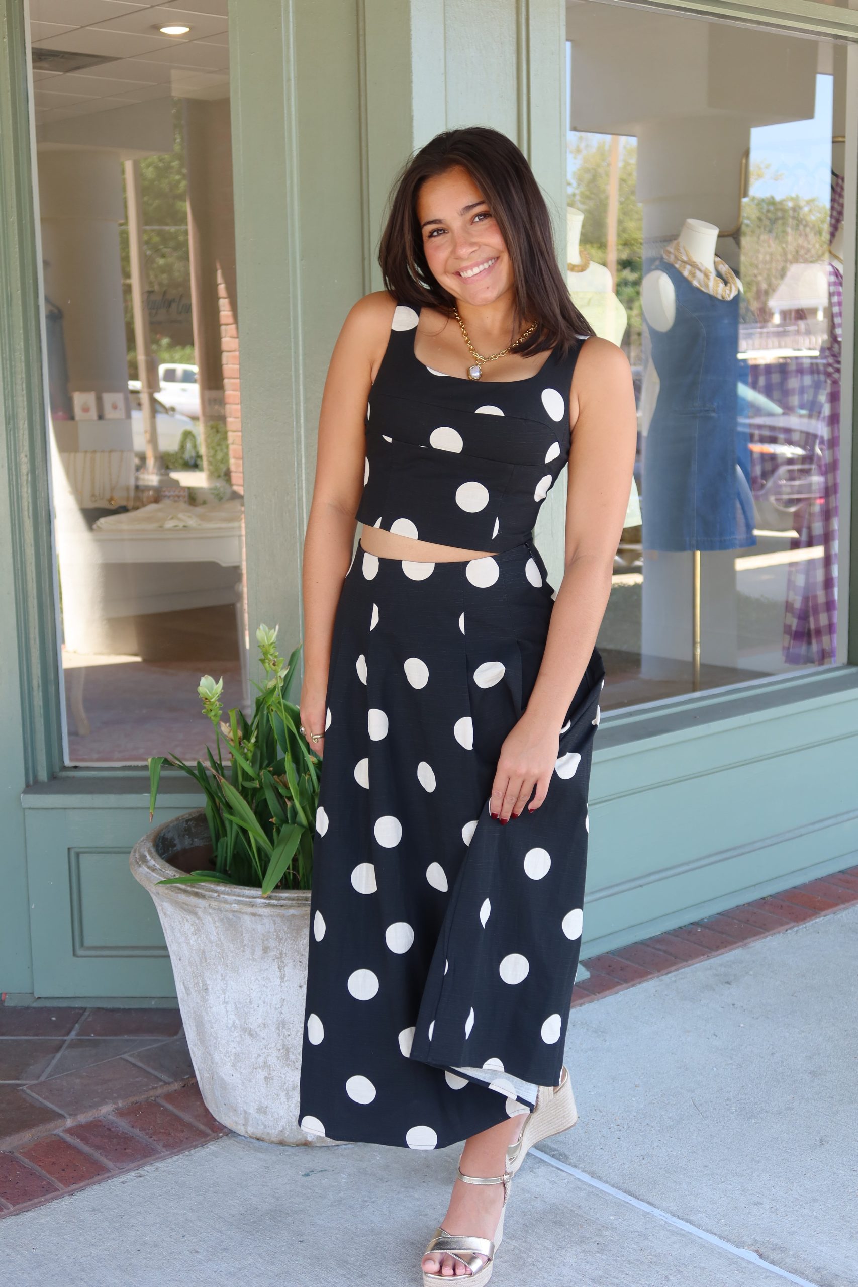 The Classic Monochrome Polka Dot Maxi Set - Image 3