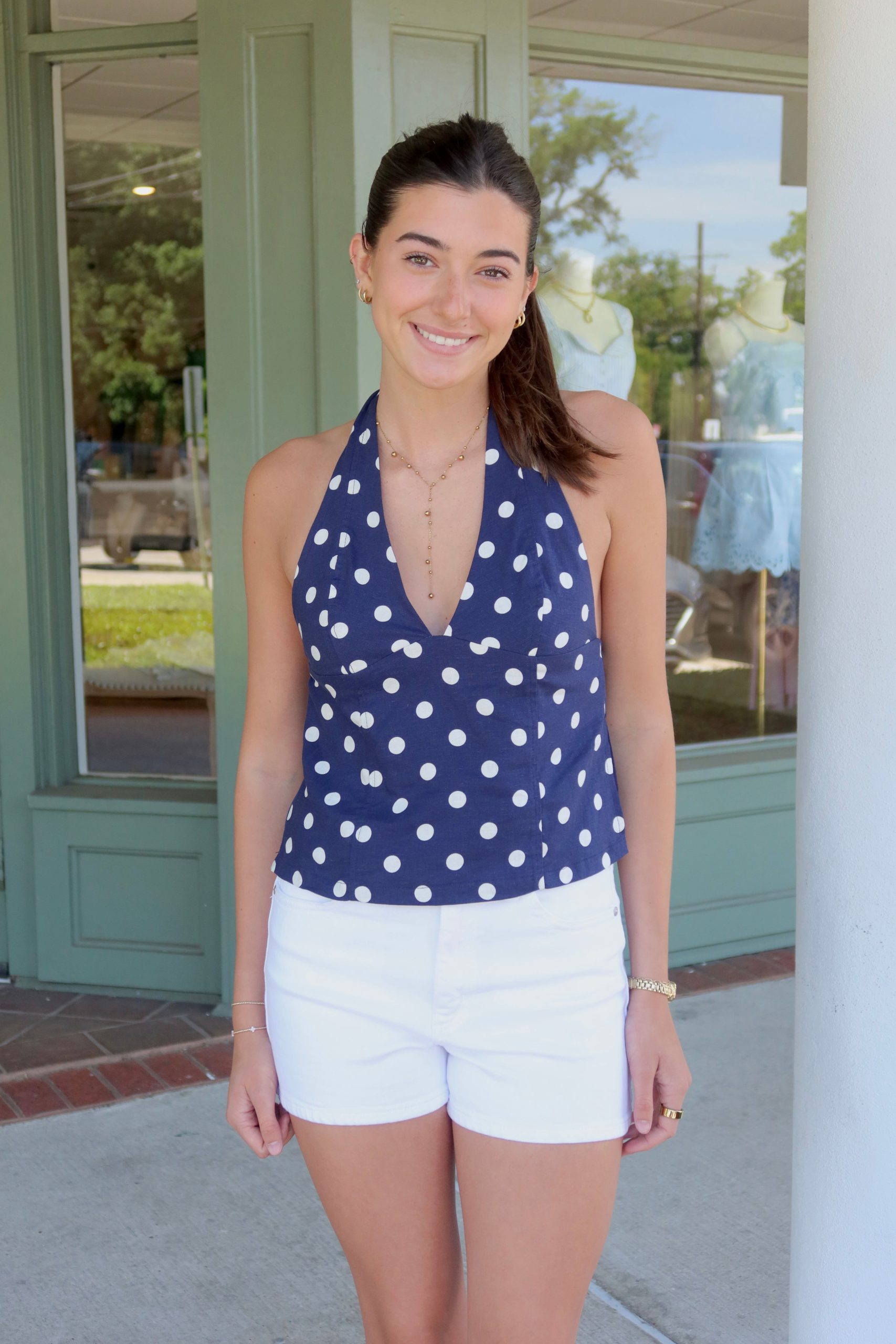 The Retro Vibe Polka Dot Halter - Image 2