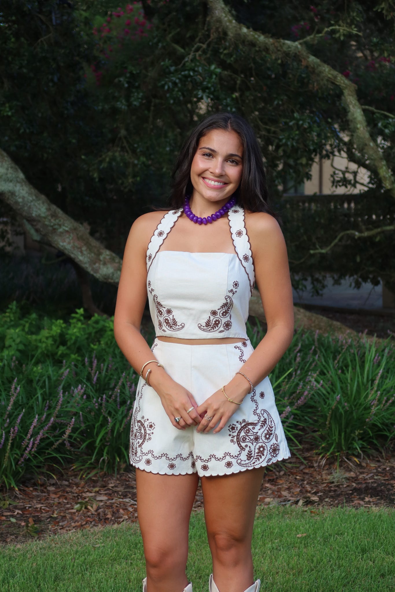 The Terra Halter & Embroidered Shorts Combo