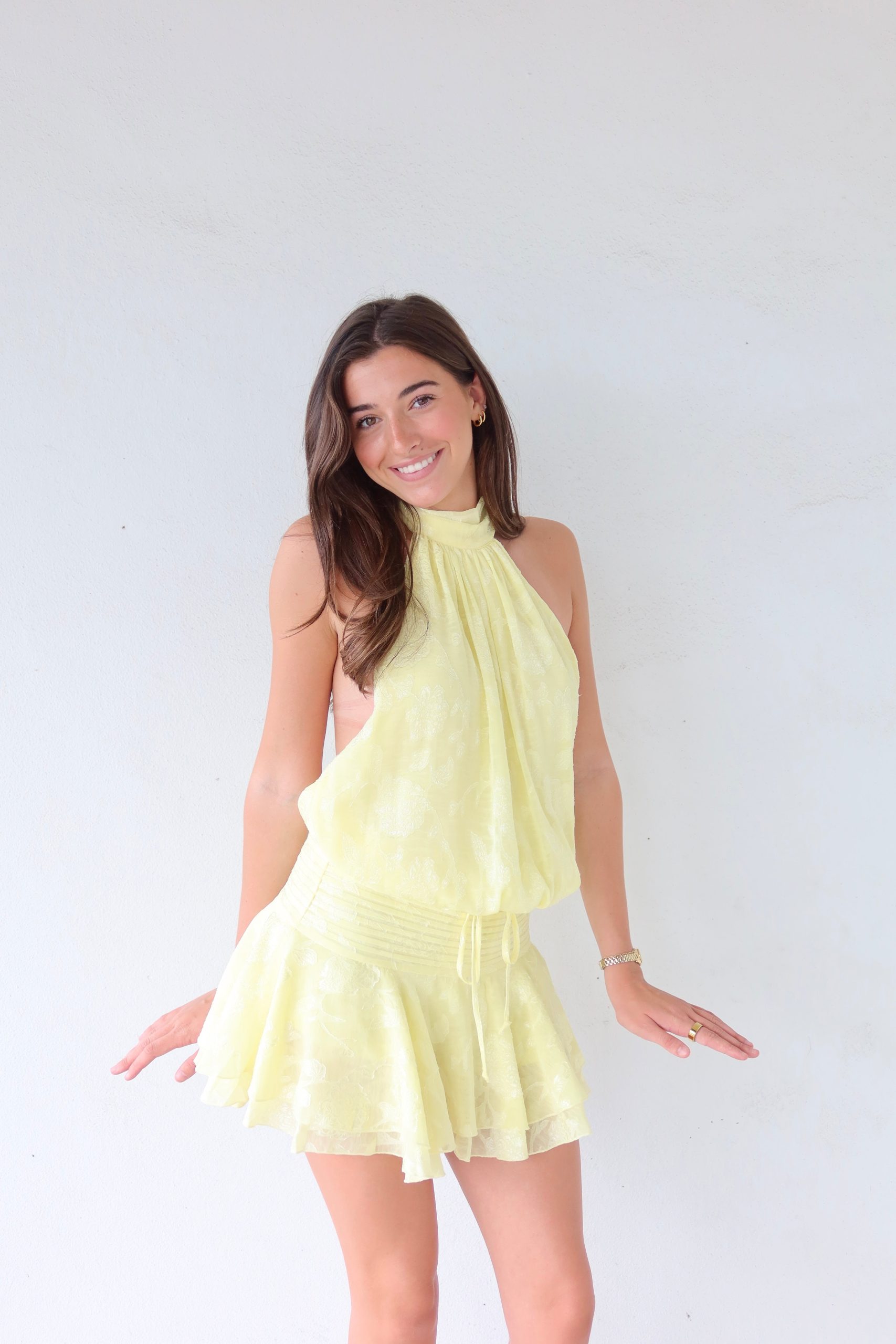 The Buttercream Chiffon Halter Minidress - Image 2